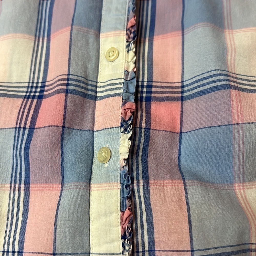 Talbots Button Down Plaid Blouse - image 6